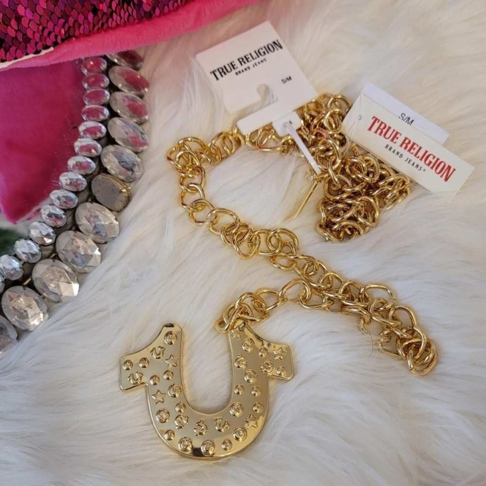 True Religion Gold Chain Belt SM